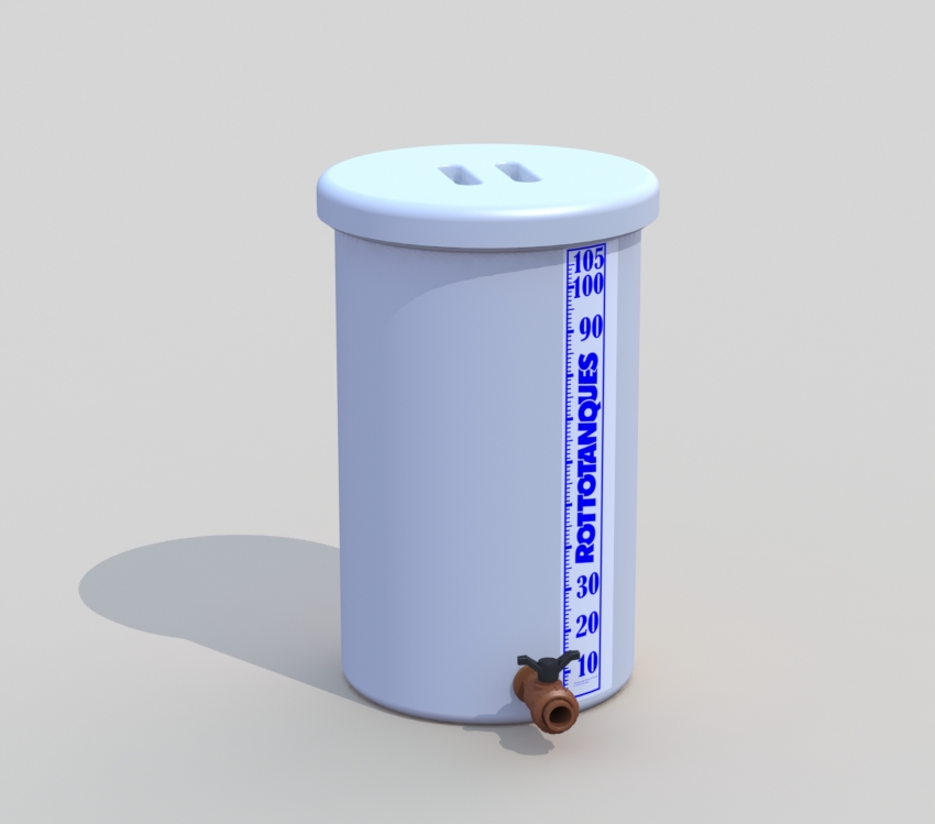 Tanque cilíndrico vertical aberto fundo plano de 105 litros - Imagem 2