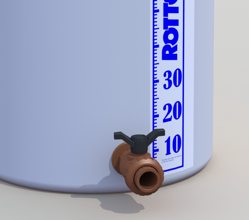 Tanque cilíndrico vertical aberto fundo plano de 105 litros - Imagem 3