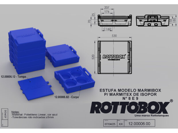 Caixa térmica Marmibox para Marmitex de Isopor nº8 e 9º