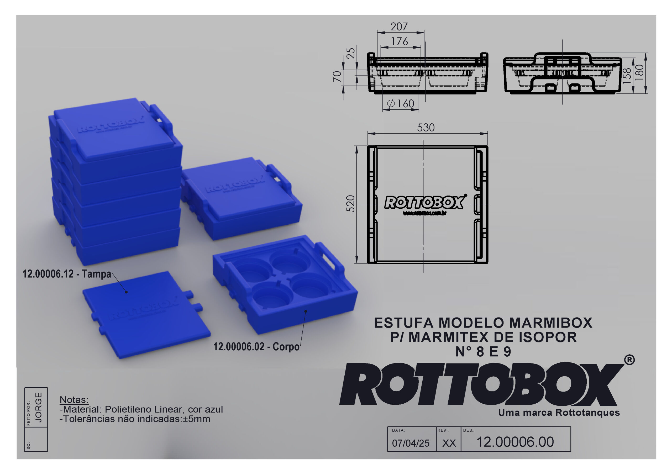 Caixa térmica Marmibox para Marmitex de Isopor nº8 e 9º
