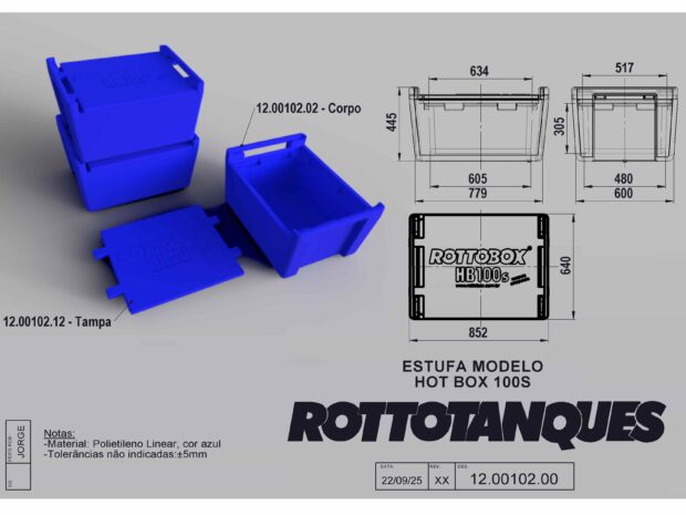 Caixa térmica hot box retangular 100 S